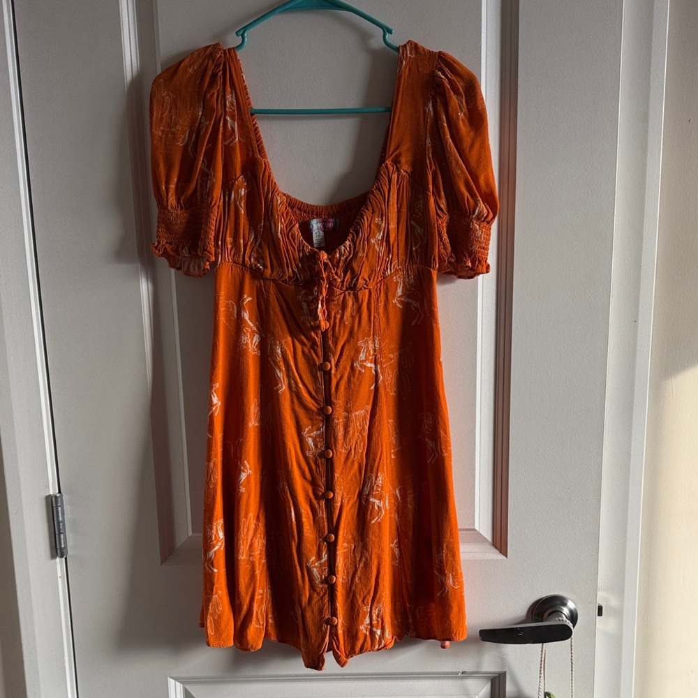 Urban Outfitters Vibrant Orange Mini Dress